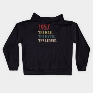 Vintage 1957 The Man The Myth The Legend Gift 63rd Birthday Kids Hoodie